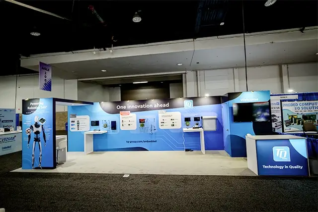 10x30 Trade Show Booth for TQ-Group at Embedded world North America, Designed and Built by Exponents in Anaheim, CA