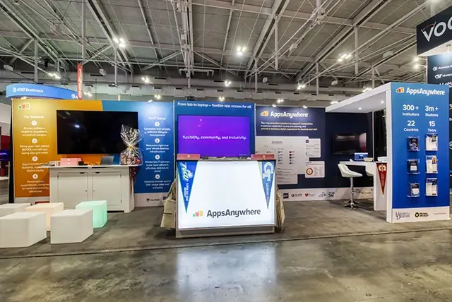 10x30 Trade Show Display for AppsAnywhere at EDUCAUSE Annual Conference, Designed and Built by Exponents in Nashville, TN