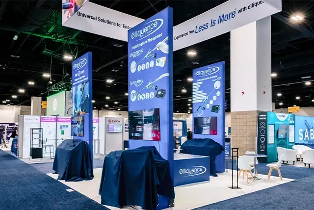 20x20 Trade Show Booth for Elliquence at NASS Show, Designed and Built by Exponents in Denver, CO