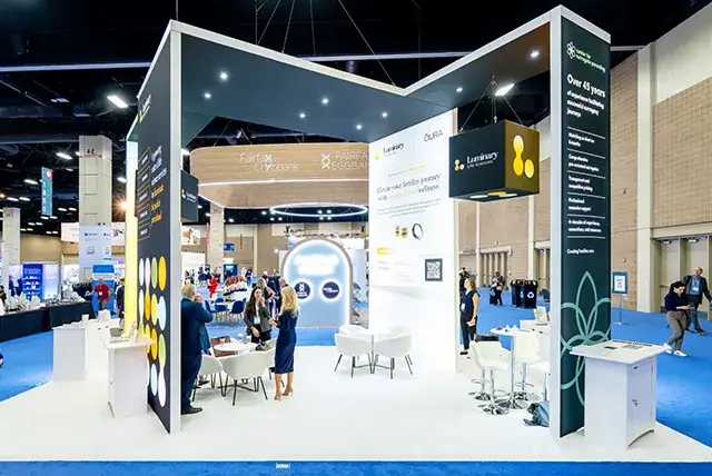 20x30 Booth Rental for Luminary Life Sciences at ASRM, Designed and Built by Exponents in San Antonio, TX