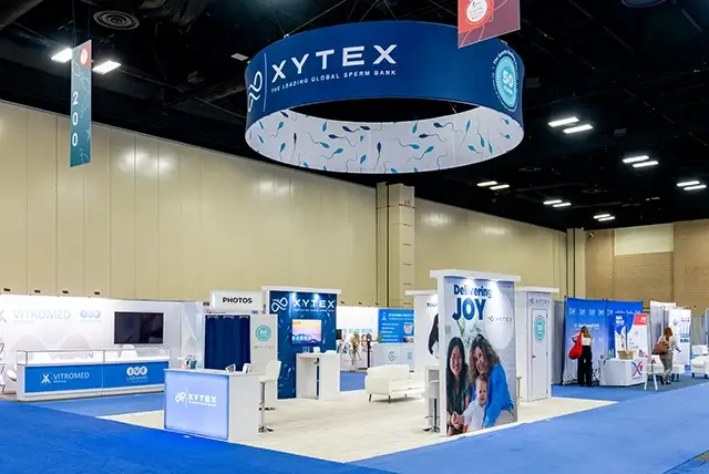 20x30 Trade Show Booth for Xytex Corporation at ASRM, Designed and Built by Exponents in San Antonio, TX