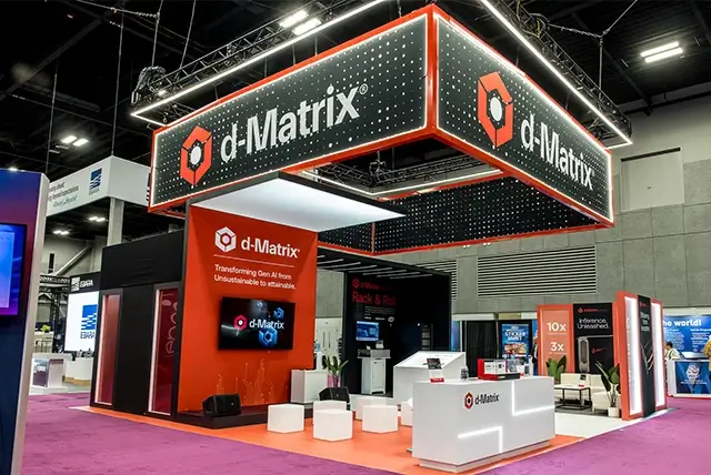 30x30 Custom Exhibit Rental for D-Matrix at Supercomputing, Designed and Built by Exponents in ST Louis, MO