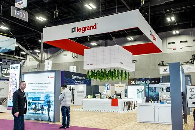 50x60 Custom Exhibit Rental for Legrand at Supercomputing, Designed and Built by Exponents in ST Louis, MO
