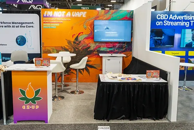 10x10 Trade Show Display for Spark Perceptions Technology, Inc at MJBizCon, Designed and Built by Exponents in Las Vegas, NV