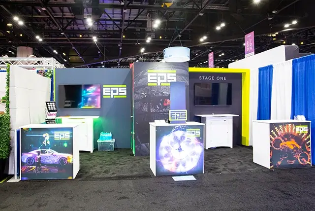 10x20 Trade Show Display Rental for EPSsolves at IAAPA, Designed and Built by Exponents in Orlando, FL