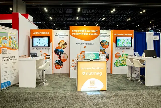 10x20 Trade Show Display Rental for NutmegLabs at IAAPA, Designed and Built by Exponents in Orlando, FL