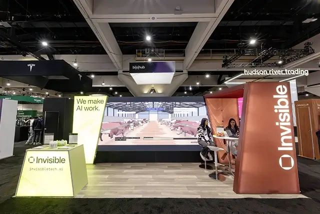 10x20 Trade Show Display for Invisible Technologies at NeurIPS, Designed and Built by Exponents in San Diego, CA