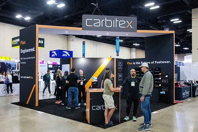20x20 Trade Show Booth for Carbitex at The Running Event, Designed and Built by Exponents in San Antonio, TX