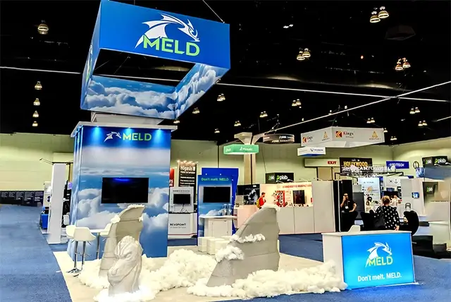 20x30 Trade Show Exhibit Rental for Meld Manufacturing at Rapid + TCT Show 2024, Los Angeles, CA