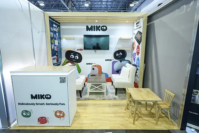 10x10 Trade Show Display for Miko AI at CES, Designed and Built by Exponents in Las Vegas, NV