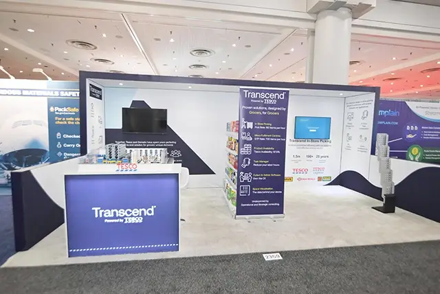 10x20 Custom trade show booth for Transcend Retail Solutions at NRF, Designed and Built by Exponents in New York, NY