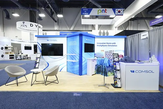 10x20 Trade Show Display Rental for Comsol at CES, Designed and Built by Exponents in Las Vegas, NV
