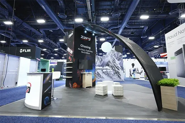 20x20 Trade Show Booth for ZWO at CES, Designed and Built by Exponents in Las Vegas, NV