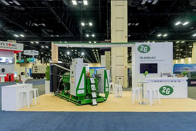 20x50 Trade Show Booth for 2G Energy Inc at Powergen, Designed and Built by Exponents in San Antonio, TX