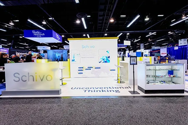 10x20 Trade Show Display for Schivo Medical at MD&M West, Designed and Built by Exponents in Anaheim, CA