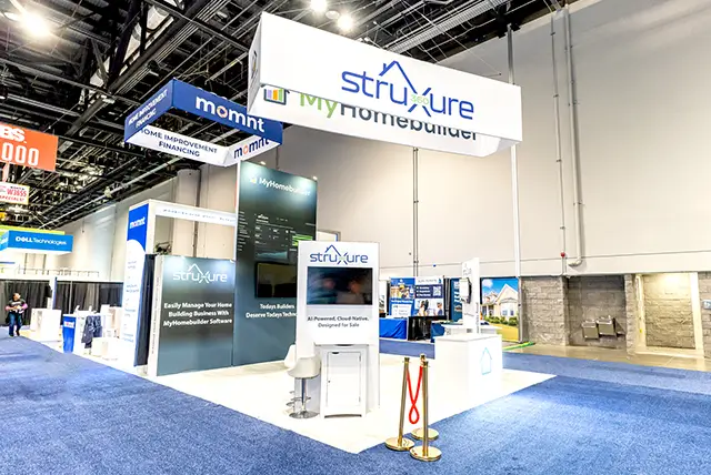20x20 Booth Rental for My Home builder Software LLC at IBS, Designed and Built by Exponents in Orlando, FL