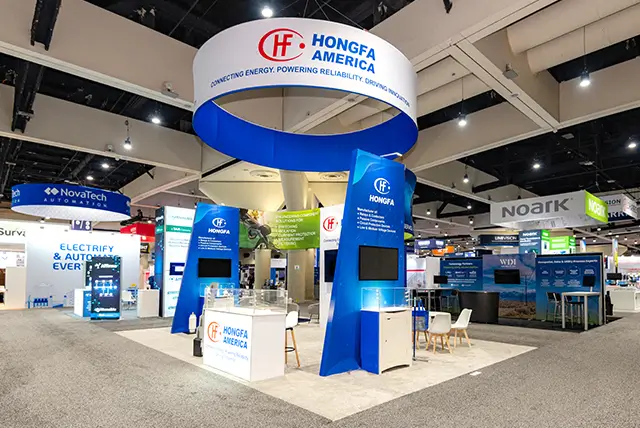 20x30 Exhibit Rental for Hongfa America at Distributech, Designed and Built by Exponents in San Diego