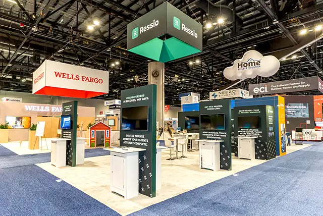 20x30 Trade Show Exhibit Rental for Ressio Software at IBS, Designed and Built by Exponents in Orlando, FL