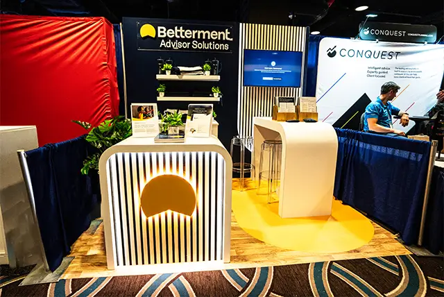 08x10 Trade Show Booth for Betterment at T3 Advisor conference, Designed and Built by Exponents in New Orleans, LA