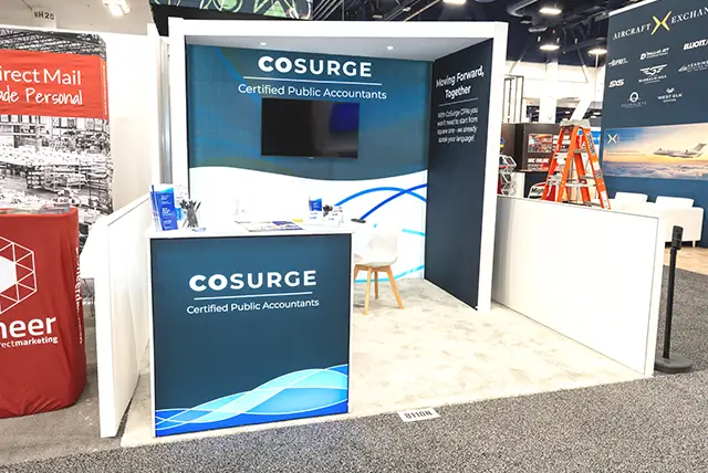 10x10 Trade Show Display for CoSurge CPAs at NADA, Designed and Built by Exponents in Las Vegas, NV