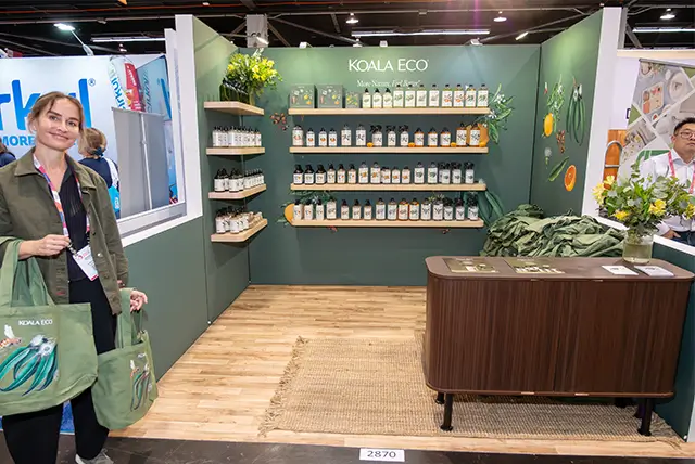 10x10 Trade Show Display for Koala Eco at NPEW, Designed and Built by Exponents in Anaheim, CA