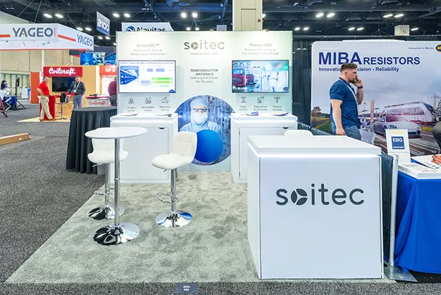 10x10 Trade Show Display for Soitec at APEC, Designed and Built by Exponents in San Antonio, TX