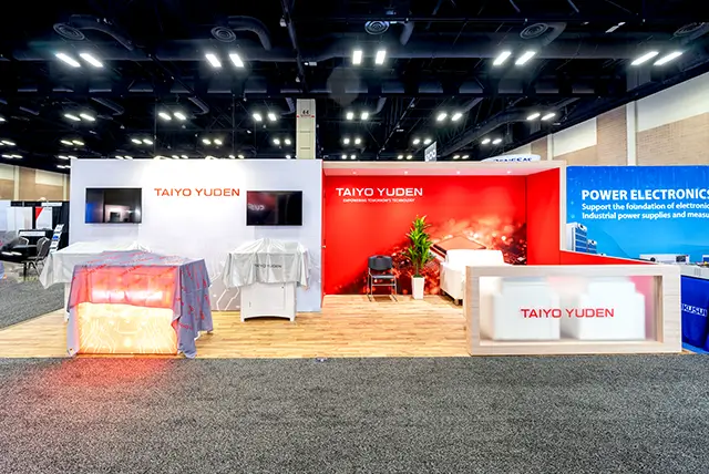 10x30 Trade Show Booth for Taiyo Yuden at APEC, Designed and Built by Exponents in San Antonio, TX