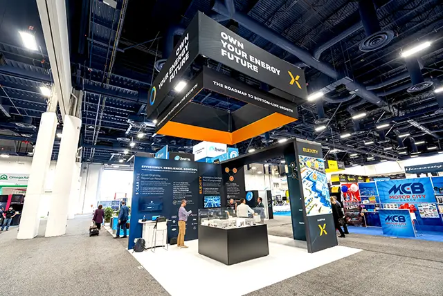 20x20 Trade Show Booth for Freedom Solar at NADA, Designed and Built by Exponents in Las Vegas, NV