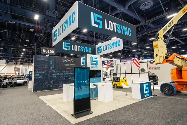 20x20 Trade Show Exhibit for Lot Sync at NADA, Designed and Built by Exponents in Las Vegas 