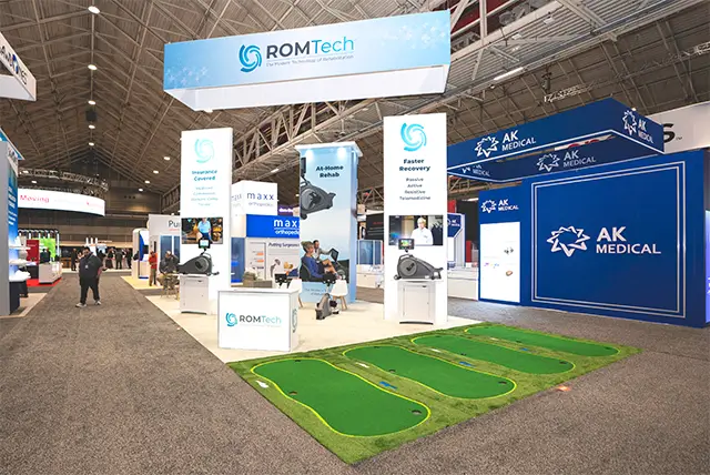 20x40 Custom Exhibit Rental for ROM Technologies at AAOS, Designed and Built by Exponents in New Orleans, LA