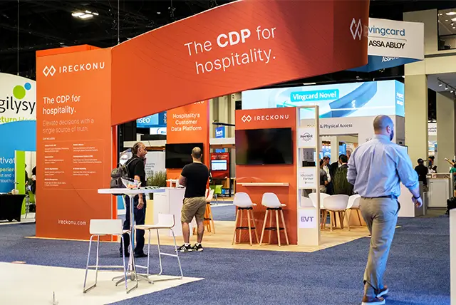 20x40 Trade Show Exhibit Rental for Ireckonu at HITEC, Designed and Built by Exponents in Charlotte