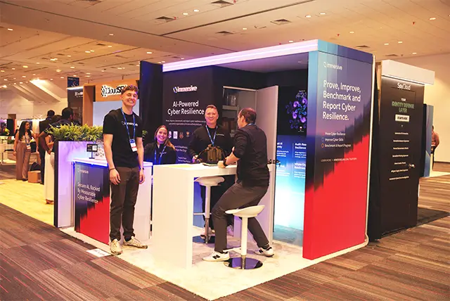 10x10 Trade Show Display for Immersive at RSA Conference, Designed and Built by Exponents in San Francisco