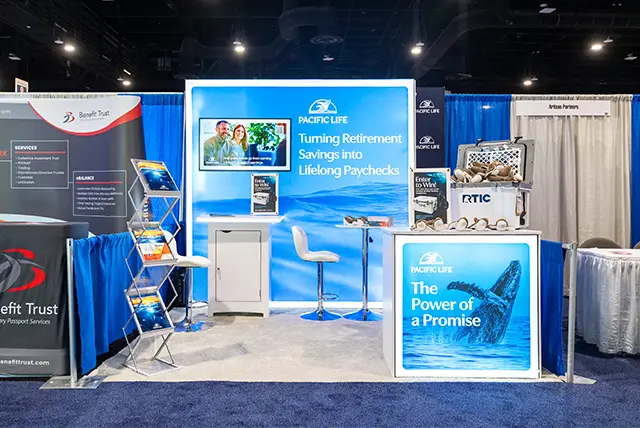 10x10 Trade Show Display for Pacificlife at NAPA 401K Summit, Designed and Built by Exponents in Tampa, FL