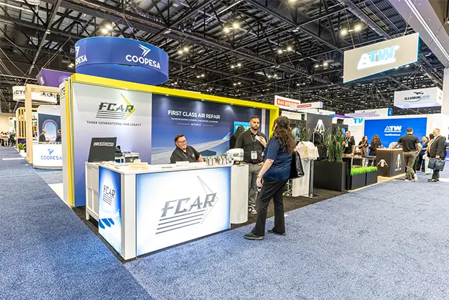 10x20 Trade Show Booth for FCAR at MRO Americas, Designed and Built by Exponents in Orlando, FL