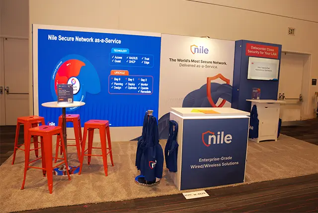 10x20 Trade Show Booth for NileSecure at RSA Conference, Designed and Built by Exponents in San Francisco