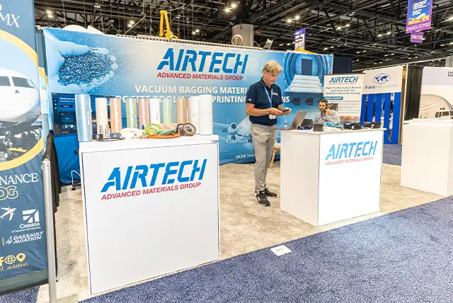 10x20 Trade Show Display for Airtech at MRO Americas, Designed and Built by Exponents in Orlando, FL