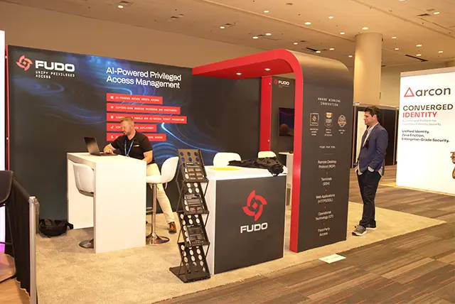 10x20 Trade Show Display for Fudo Security at RSA Conference, Designed and Built by Exponents in San Francisco