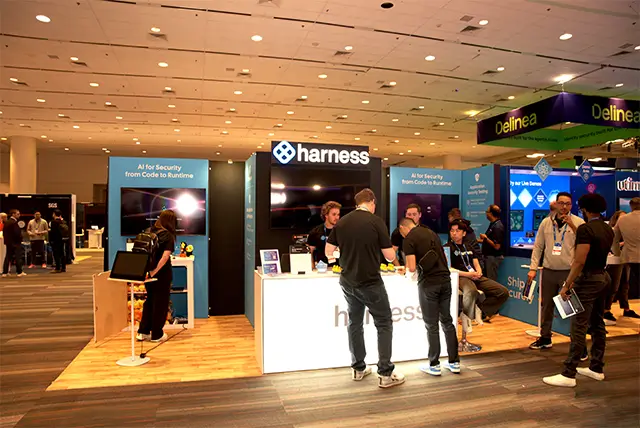 10x20 Trade Show Display for Harness at RSA Conference, Designed and Built by Exponents in San Francisco
