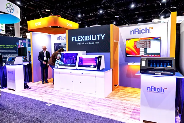 10x20 Trade Show Display for nRichDX at AACR Annual Meeting, Designed and Built by Exponents in San Diego