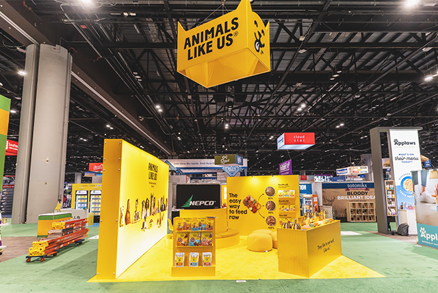 20x20 Trade Show Exhibit for Animals like us at Global Pet Expo, Designed and Built by Exponents in Orlando, FL