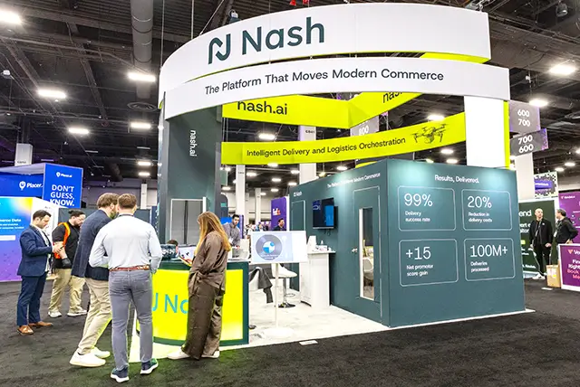 20x20 Trade Show Exhibit for Nash at Shoptalk, Designed and Built by Exponents in Las Vegas, NV