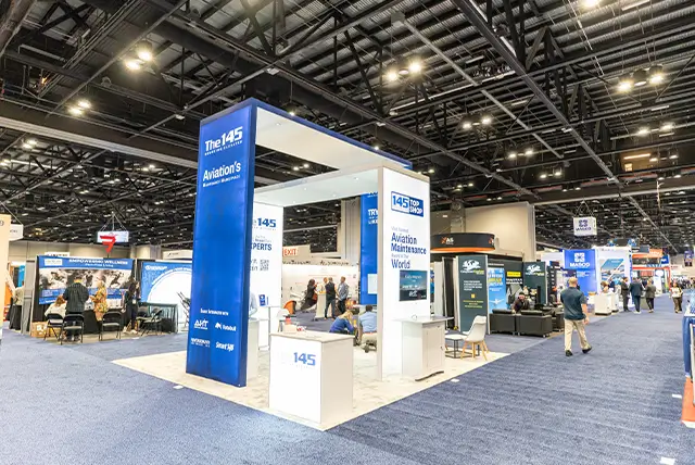 20x20 Trade Show Exhibit for The 145 at MRO Americas, Designed and Built by Exponents in Orlando, FL