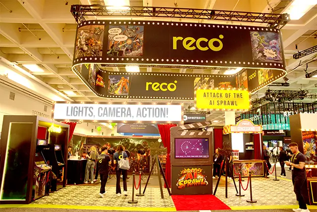 20x40 Custom Exhibit Rental for Reco AI at RSA Conference, Designed and Built by Exponents in San Francisco
