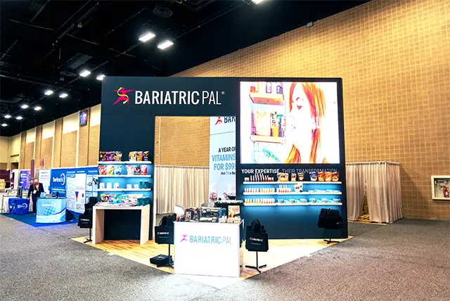 20x20 Trade Show Exhibit Rental for BariatricPal at ASMBS Annual Meeting, Designed and Built by Exponents in San Antonio, TX 