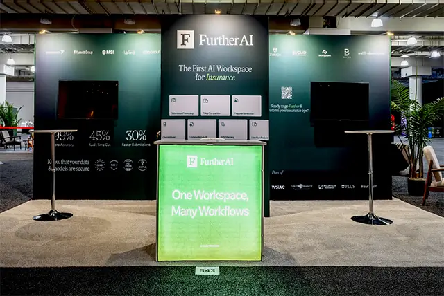 10x20 Trade Show Display Rental for Further AI at Insurtech Insights, Designed and Built by Exponents in New York, NY