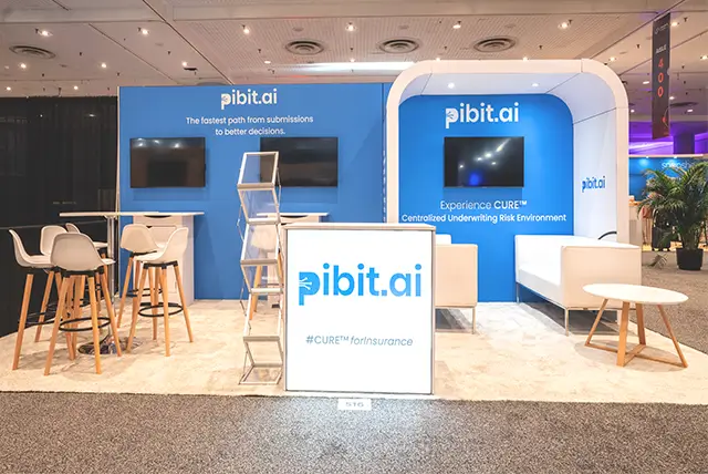 10x20 Trade Show Display for Pibit at Insurtech Insights, Designed and Built by Exponents in New York, NY