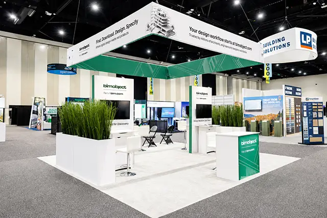 20x20 Trade Show Booth for BIMobject at AIA, Designed and Built by Exponents in San Diego, CA