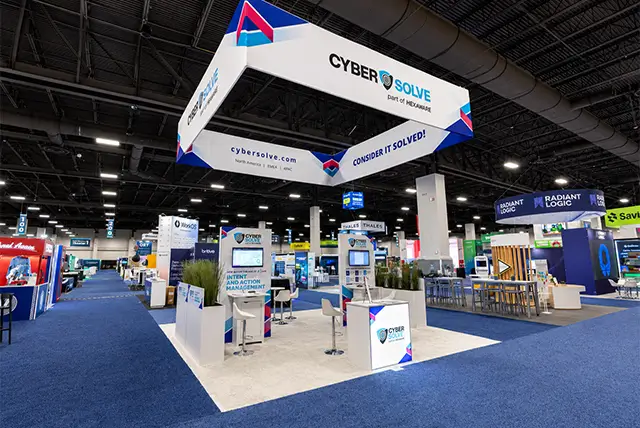 20x20 Trade Show Booth for CyberSolve at Identiverse, Designed and Built by Exponents in Las Vegas